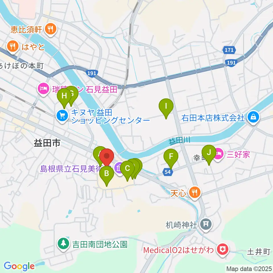島根県芸術文化センター グラントワ周辺の駐車場・コインパーキング一覧地図