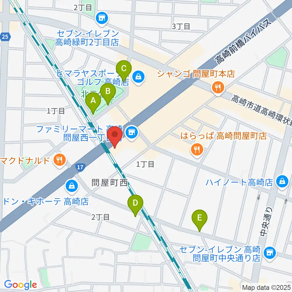高崎シューベルトサロン周辺の駐車場・コインパーキング一覧地図