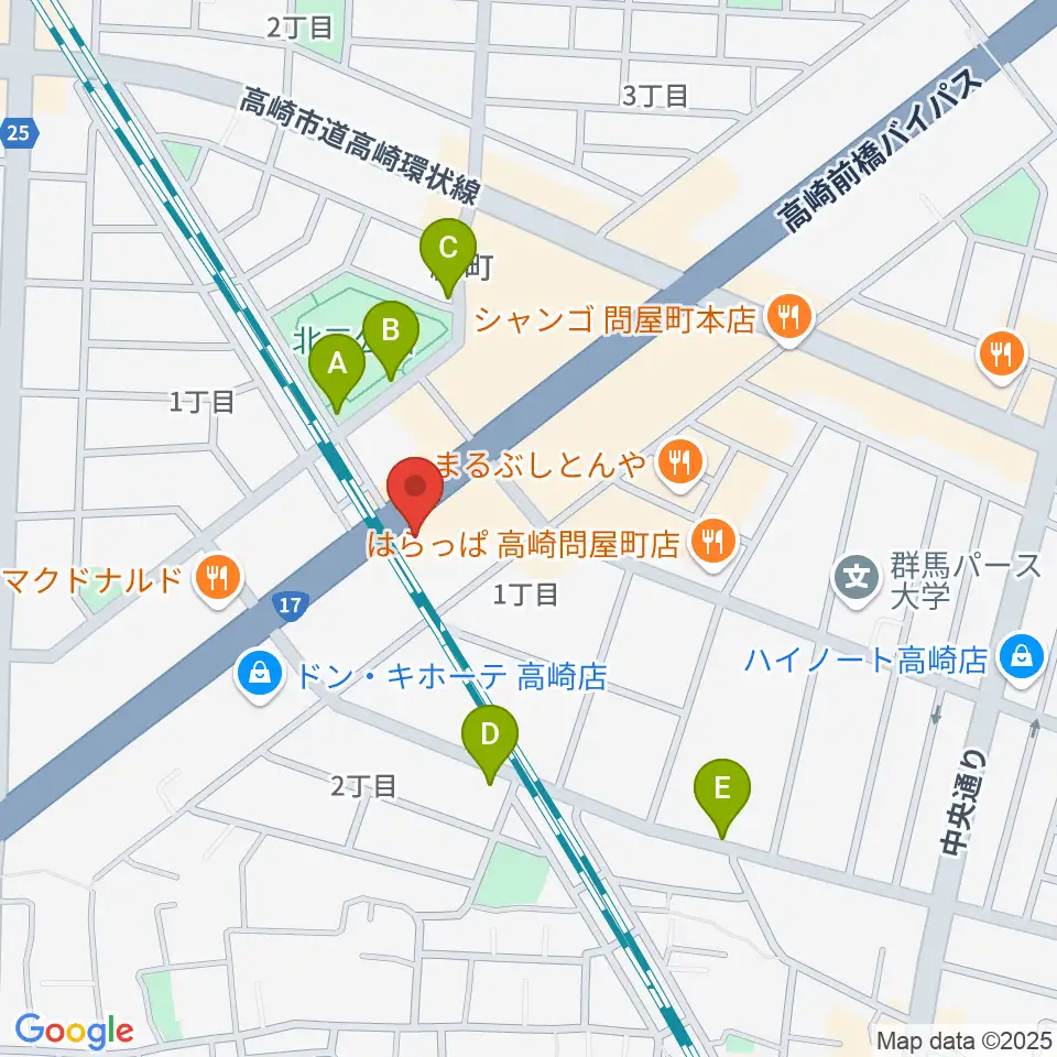 高崎シューベルトサロン周辺の駐車場・コインパーキング一覧地図