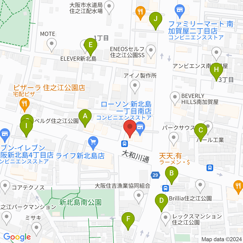 住之江スタジオ周辺の駐車場・コインパーキング一覧地図