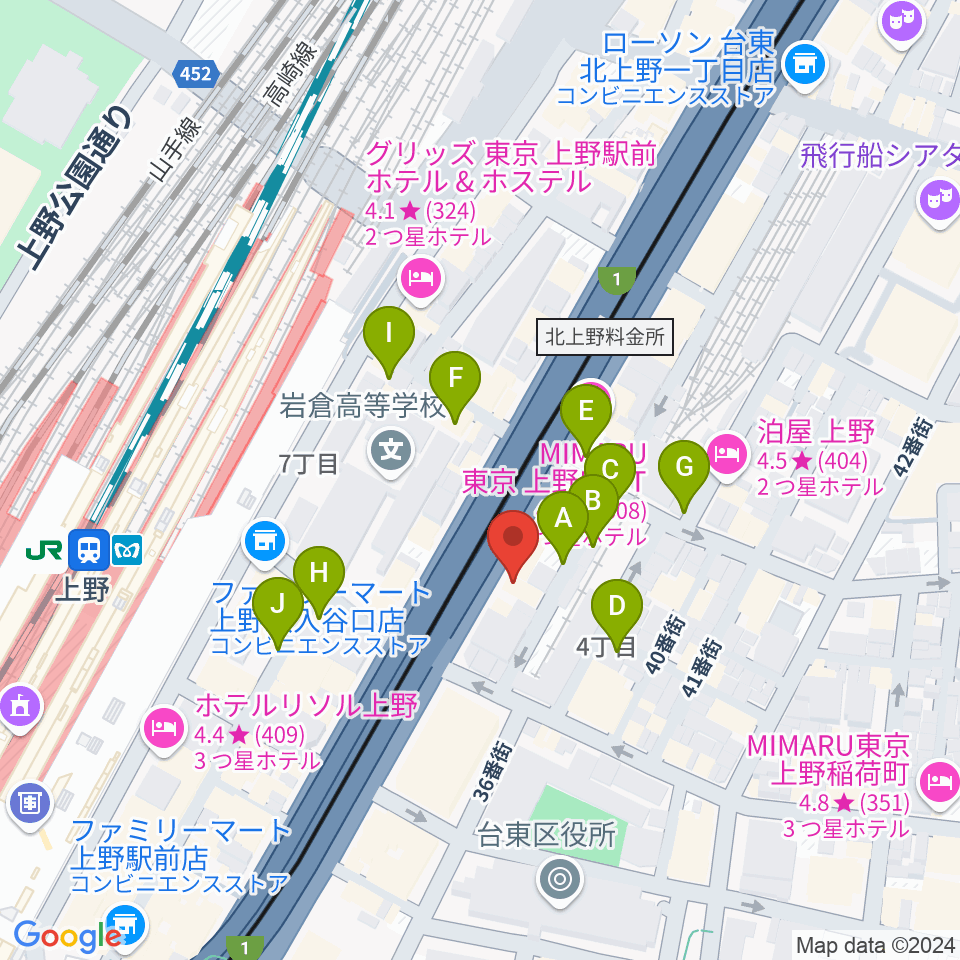 スタジオアンサンブル周辺の駐車場・コインパーキング一覧地図