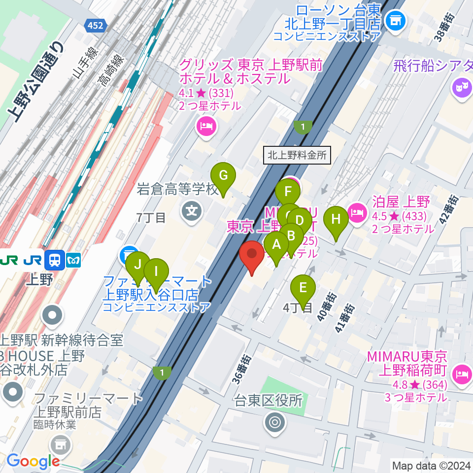 スタジオアンサンブル周辺の駐車場・コインパーキング一覧地図