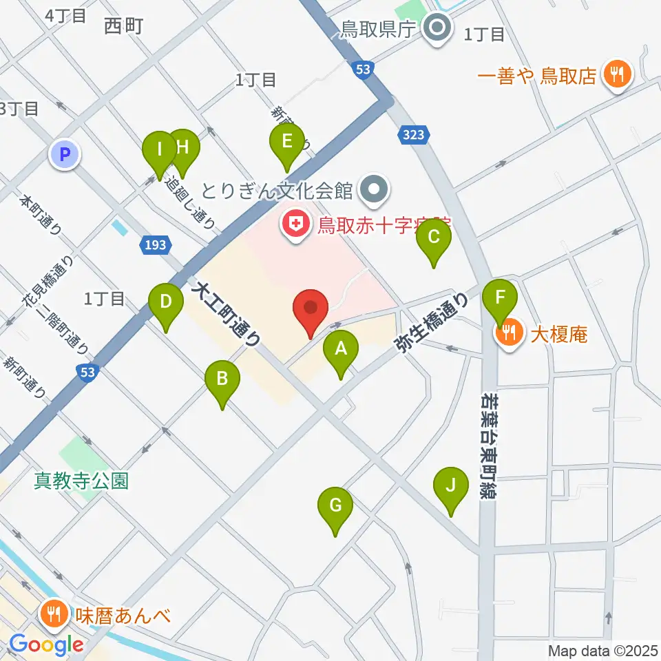 鳥取市民会館周辺の駐車場・コインパーキング一覧地図