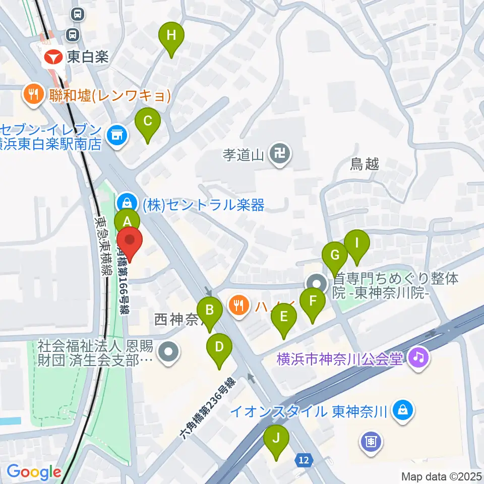 セントラル楽器周辺の駐車場・コインパーキング一覧地図