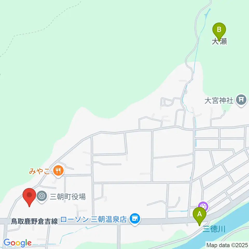 三朝町総合文化ホール周辺の駐車場・コインパーキング一覧地図