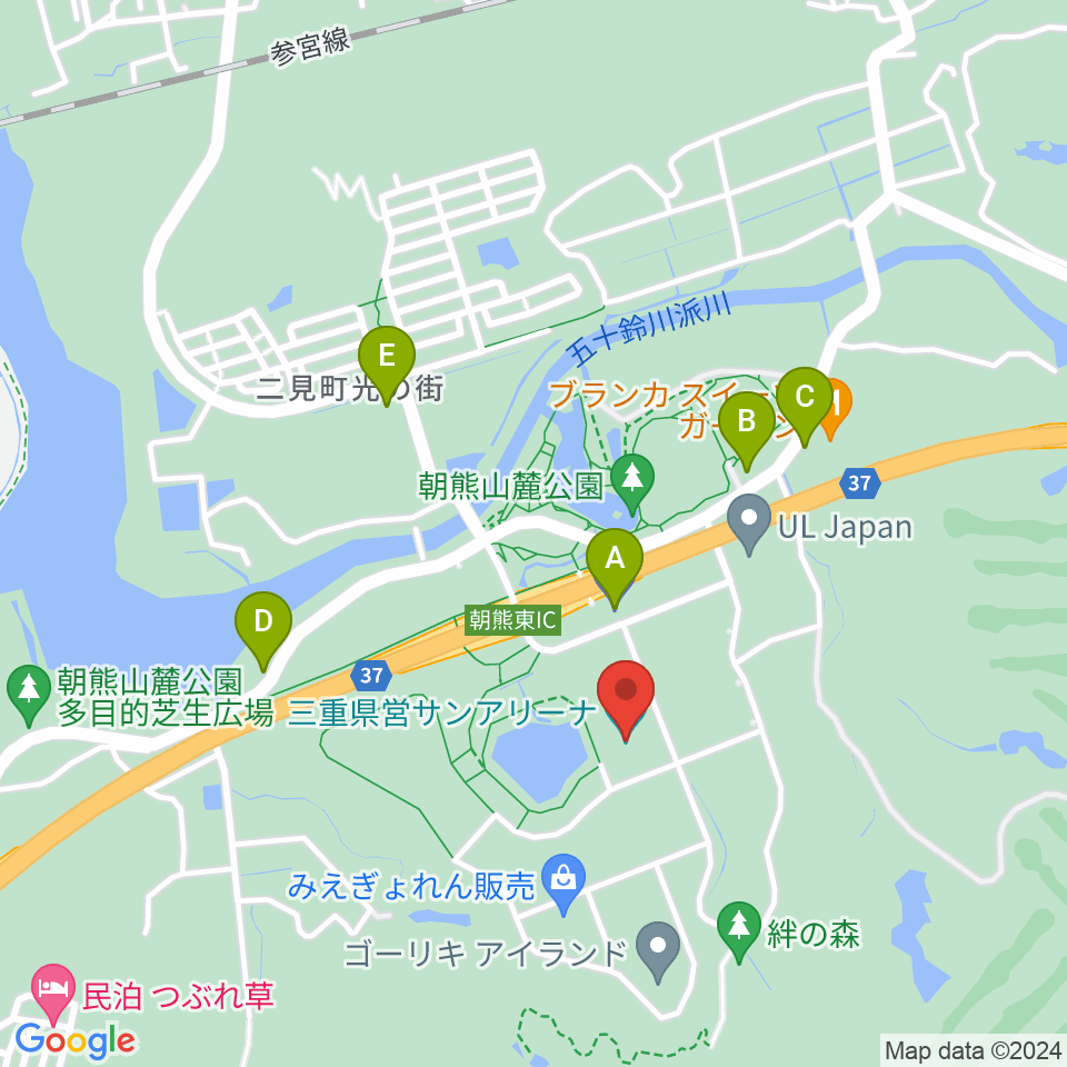 三重県営サンアリーナ周辺の駐車場・コインパーキング一覧地図