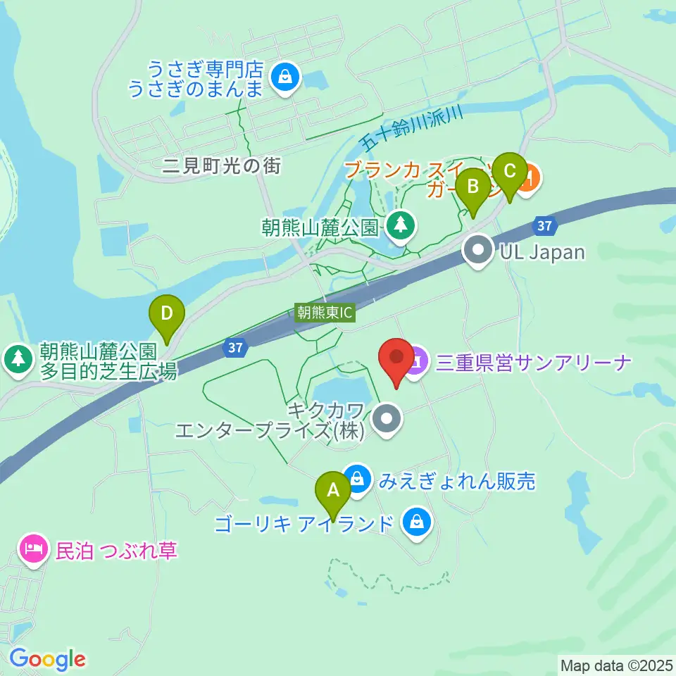三重県営サンアリーナ周辺の駐車場・コインパーキング一覧地図