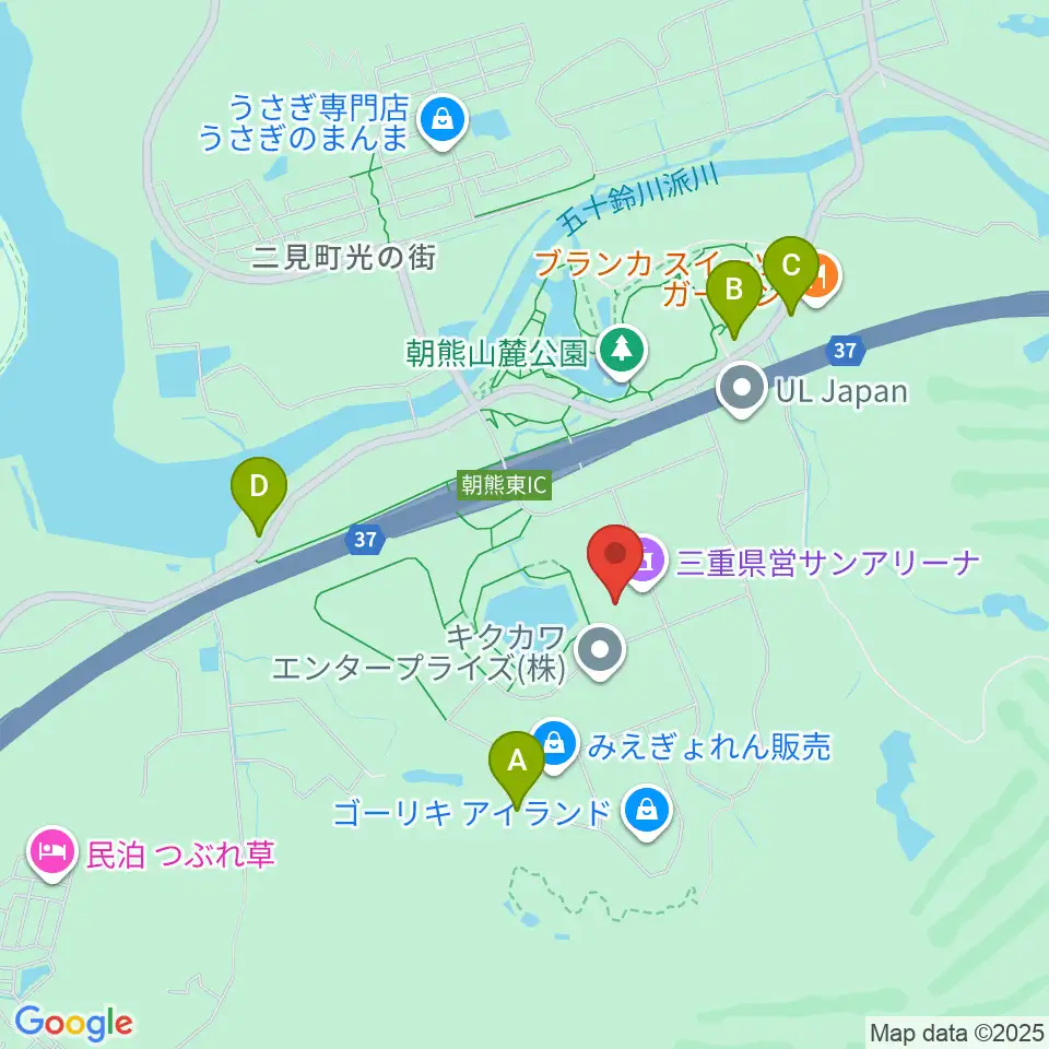 三重県営サンアリーナ周辺の駐車場・コインパーキング一覧地図