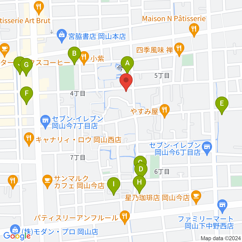 岡山Cafe SOHO周辺の駐車場・コインパーキング一覧地図