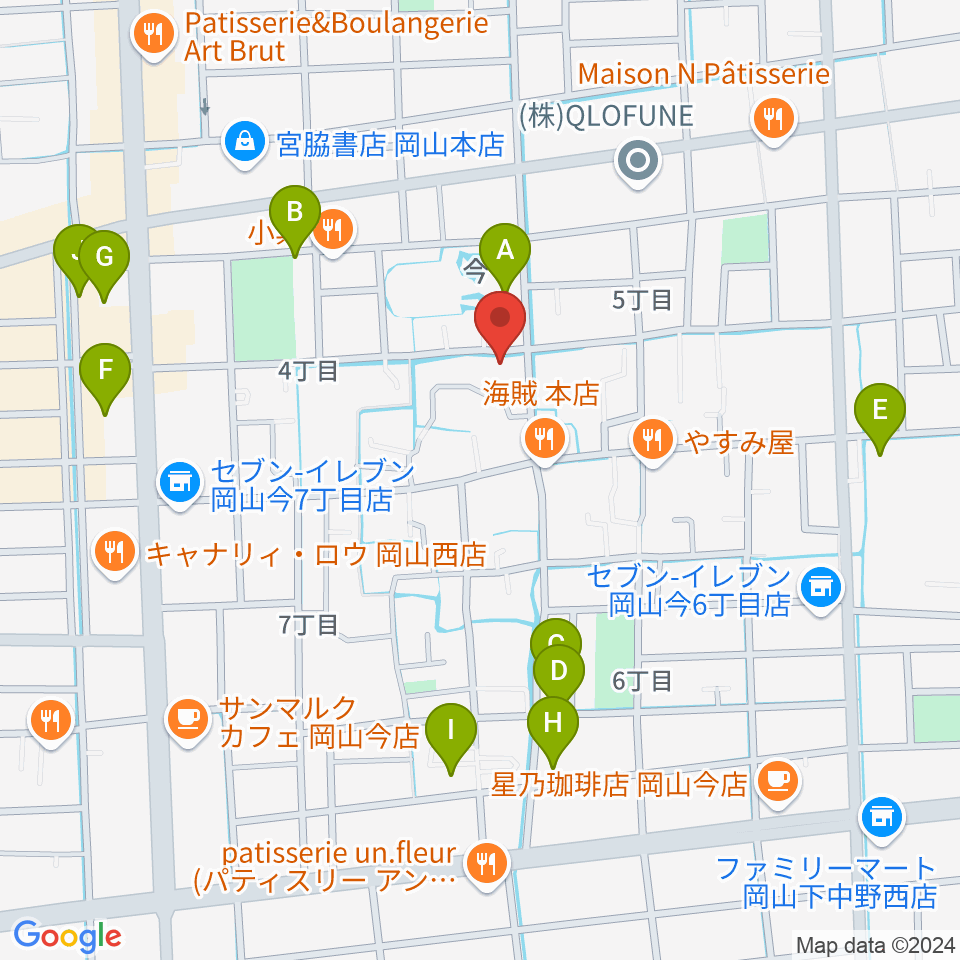 岡山Cafe SOHO周辺の駐車場・コインパーキング一覧地図