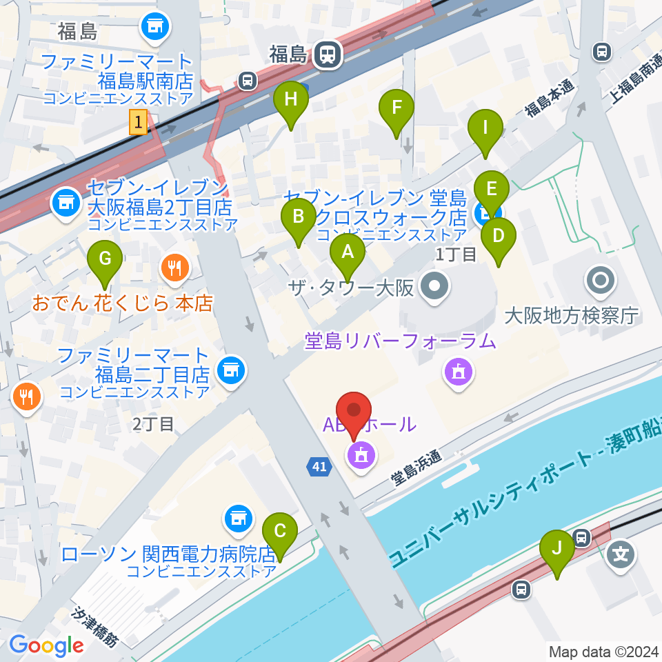 ABCホール周辺の駐車場・コインパーキング一覧地図