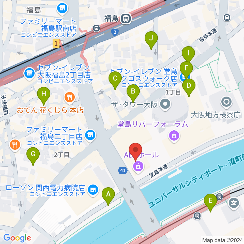 ABCホール周辺の駐車場・コインパーキング一覧地図