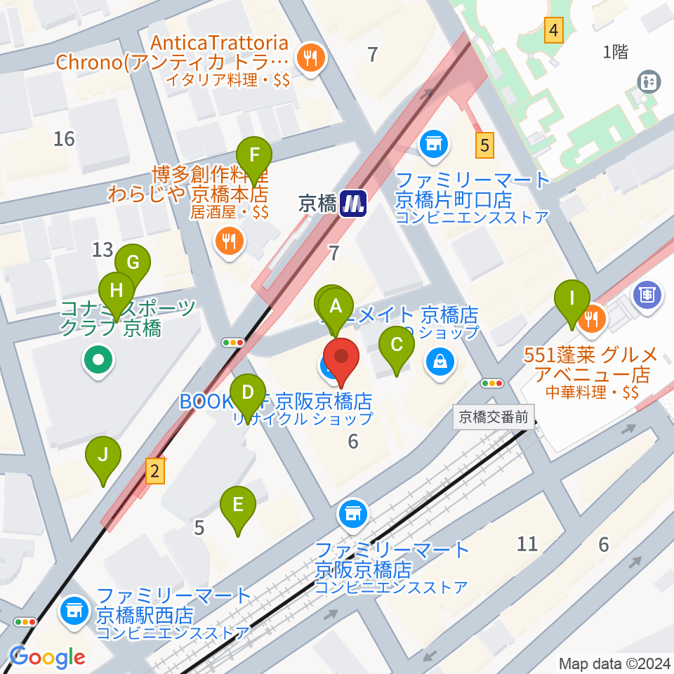 羅い舞座 京橋劇場周辺の駐車場・コインパーキング一覧地図