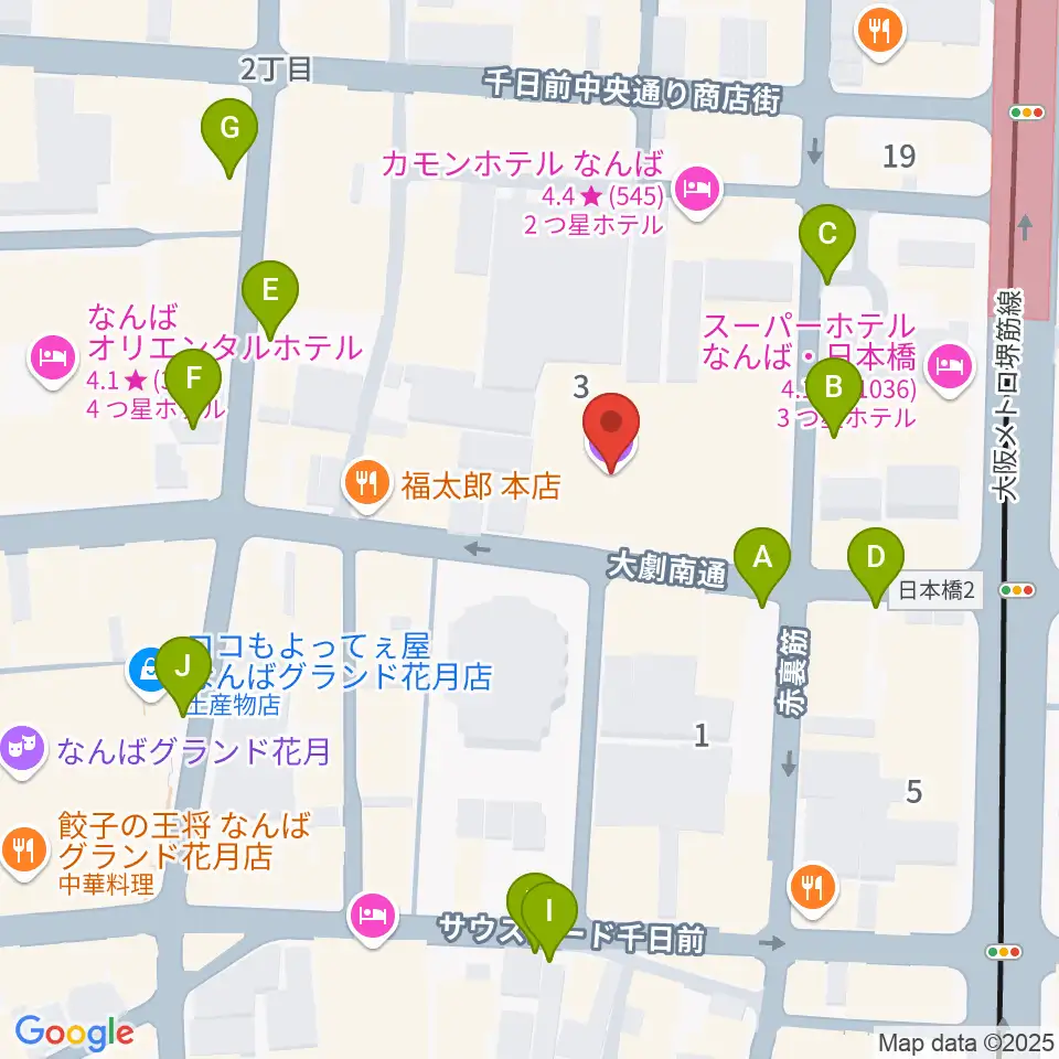 味園ユニバース周辺の駐車場・コインパーキング一覧地図