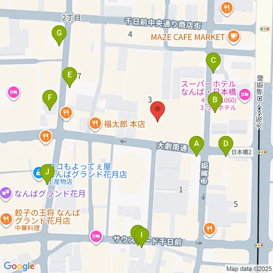 味園ユニバース周辺の駐車場・コインパーキング一覧地図