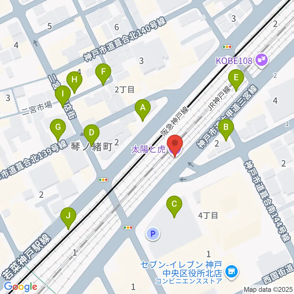 太陽と虎周辺の駐車場・コインパーキング一覧地図