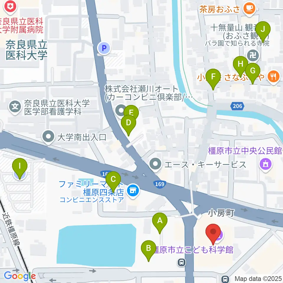 かしはら万葉ホール周辺の駐車場・コインパーキング一覧地図