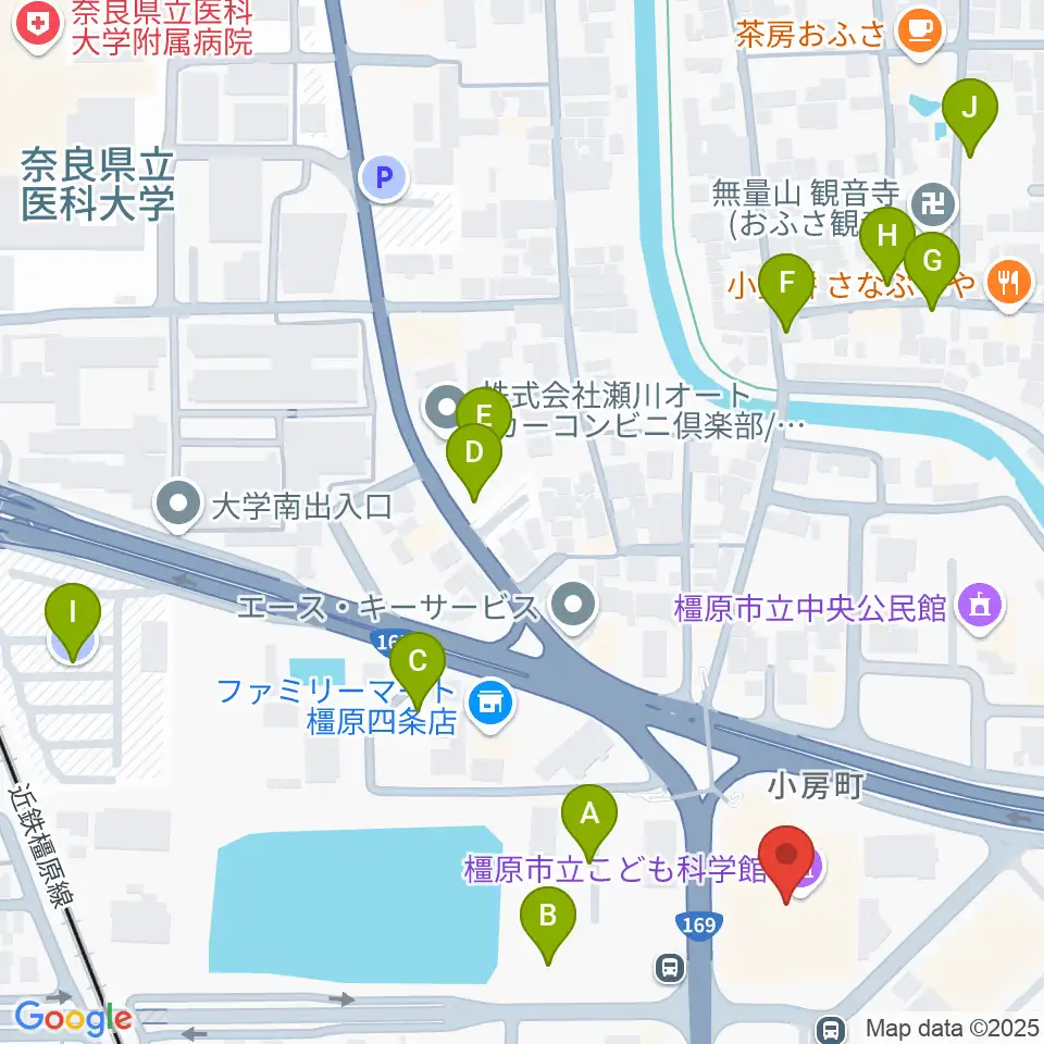かしはら万葉ホール周辺の駐車場・コインパーキング一覧地図