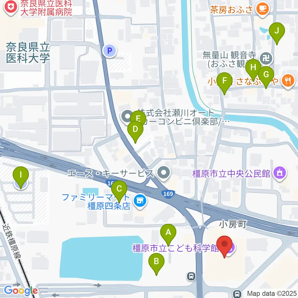 かしはら万葉ホール周辺の駐車場・コインパーキング一覧地図