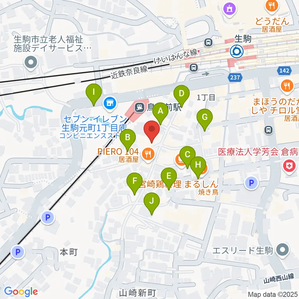 生駒RHEBGATE周辺の駐車場・コインパーキング一覧地図