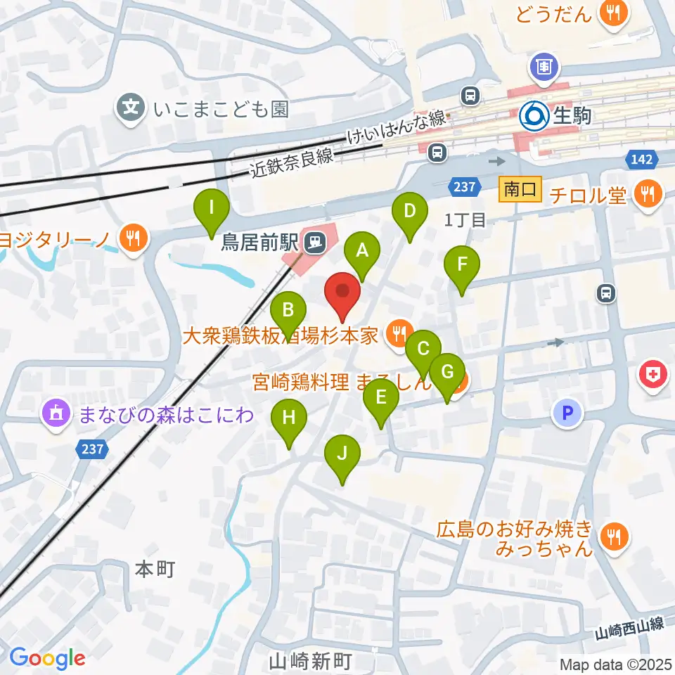 生駒RHEBGATE周辺の駐車場・コインパーキング一覧地図