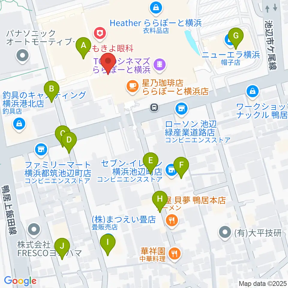 島村楽器 ららぽーと横浜店 周辺の駐車場・コインパーキング一覧地図