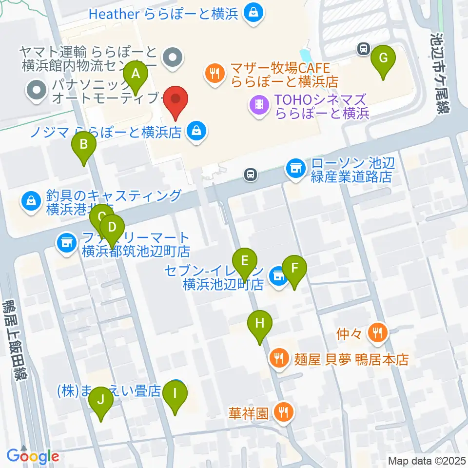 島村楽器 ららぽーと横浜店 周辺の駐車場・コインパーキング一覧地図