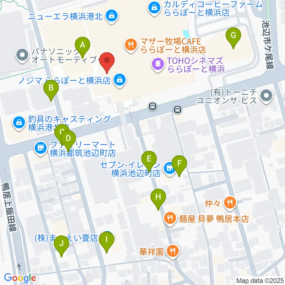 島村楽器 ららぽーと横浜店 周辺の駐車場・コインパーキング一覧地図
