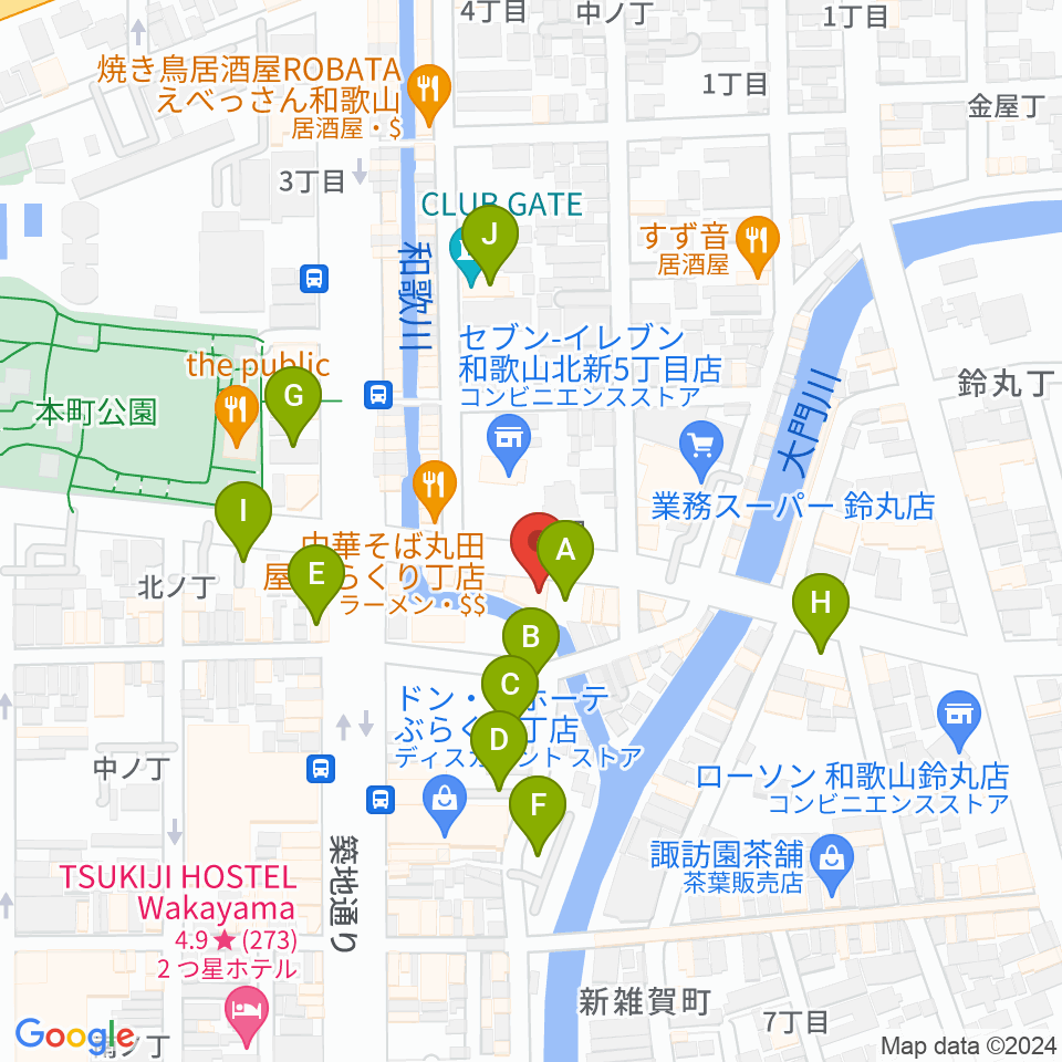 和歌山オールドタイム周辺の駐車場・コインパーキング一覧地図