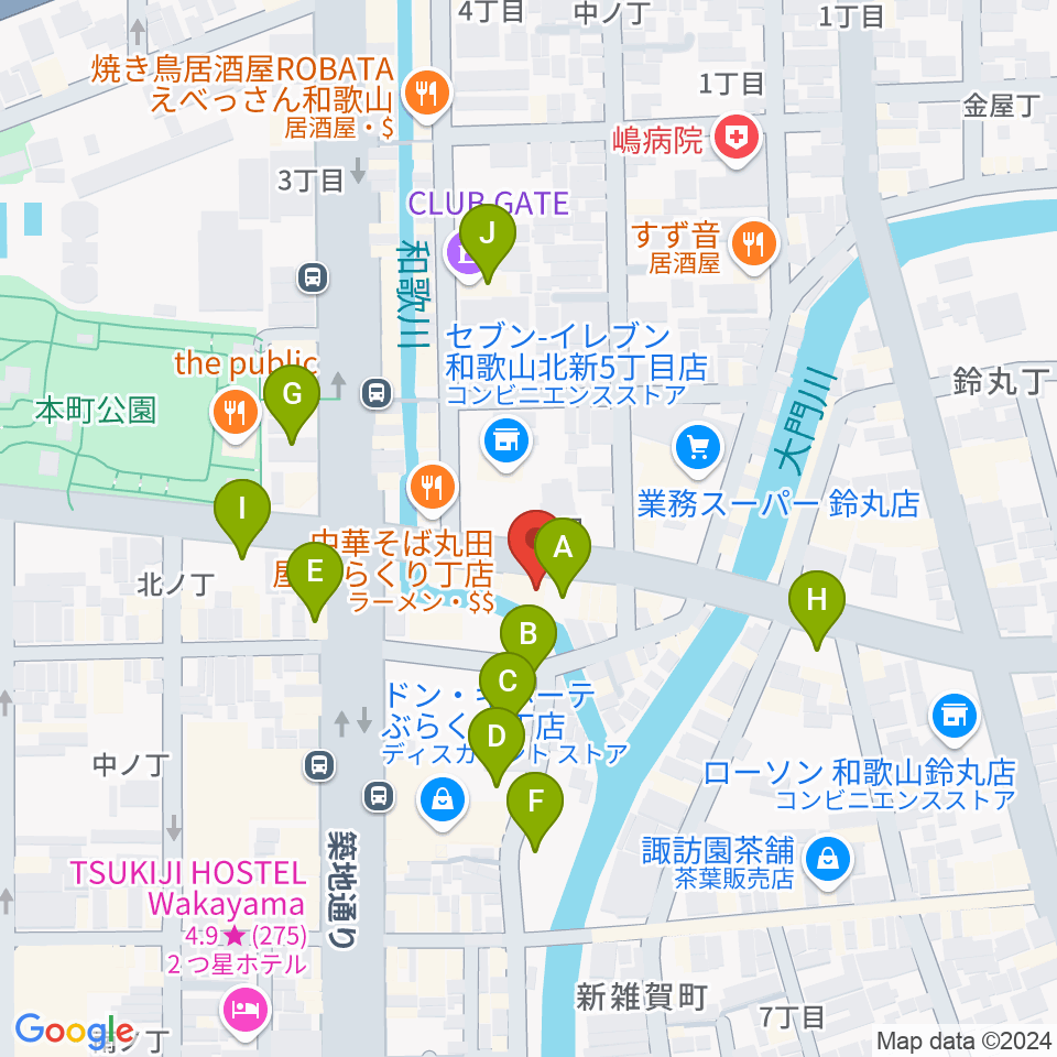 和歌山オールドタイム周辺の駐車場・コインパーキング一覧地図