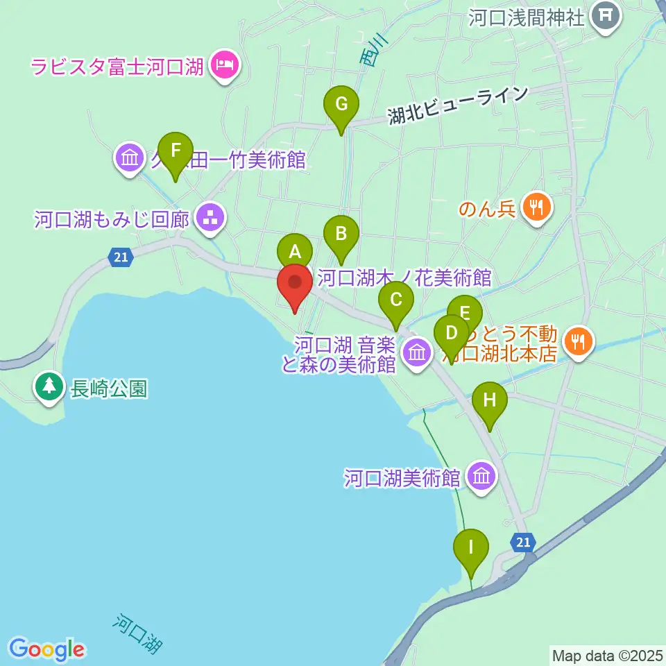 河口湖円形ホール周辺の駐車場・コインパーキング一覧地図