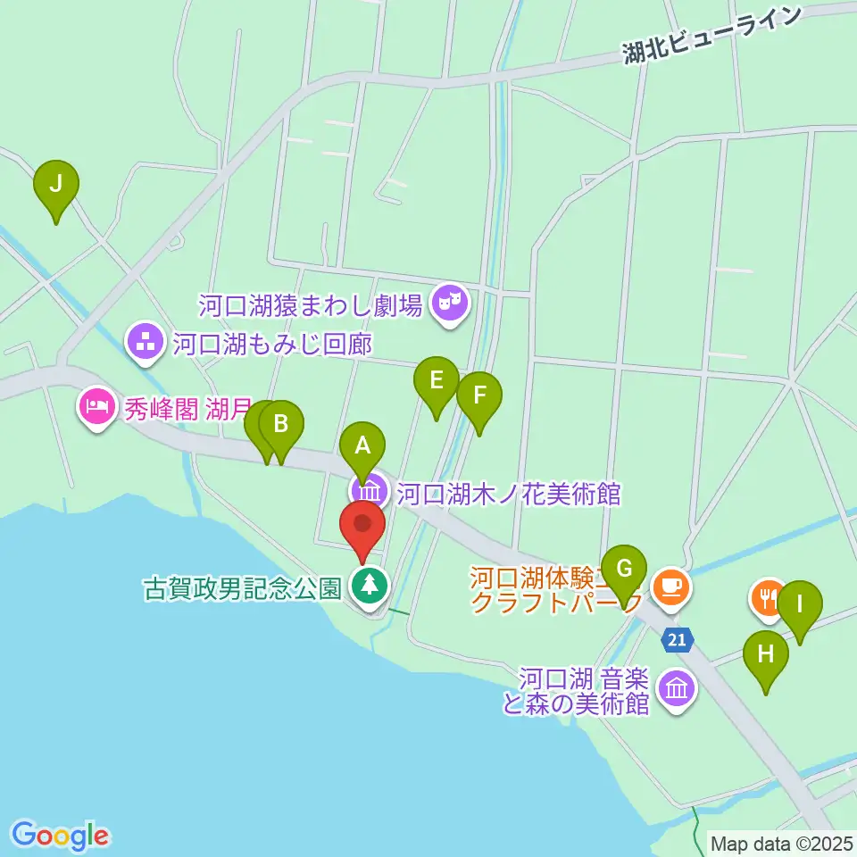 河口湖円形ホール周辺の駐車場・コインパーキング一覧地図