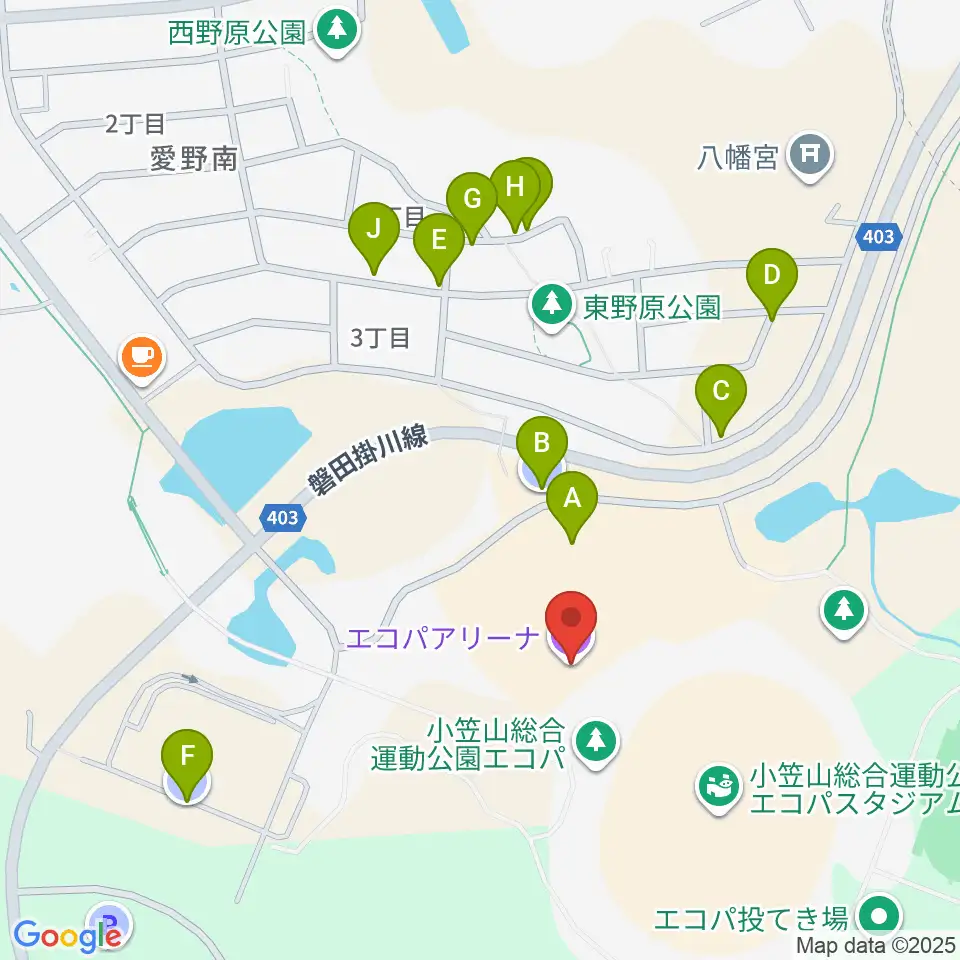 静岡エコパアリーナ周辺の駐車場・コインパーキング一覧地図