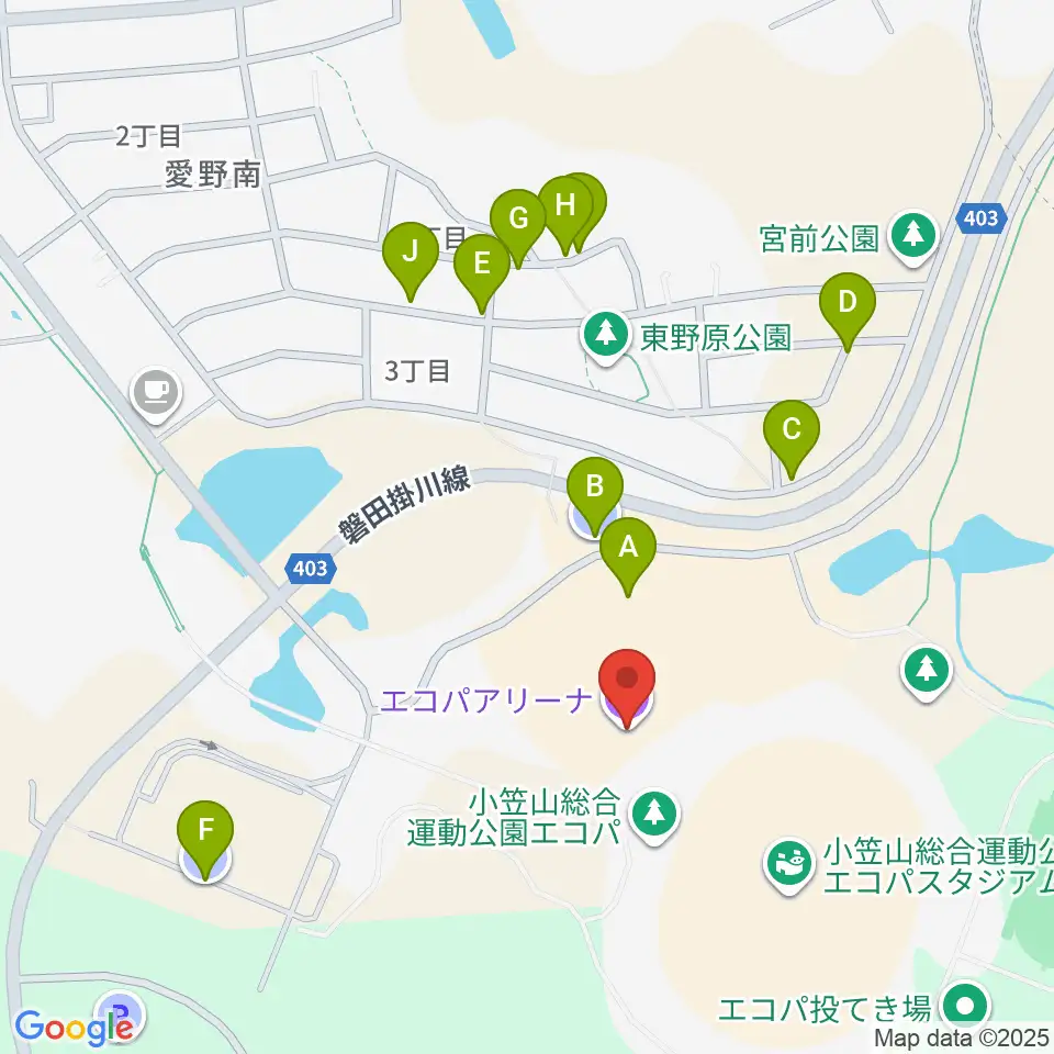 静岡エコパアリーナ周辺の駐車場・コインパーキング一覧地図