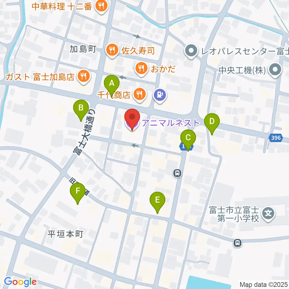 富士アニマルネスト周辺の駐車場・コインパーキング一覧地図