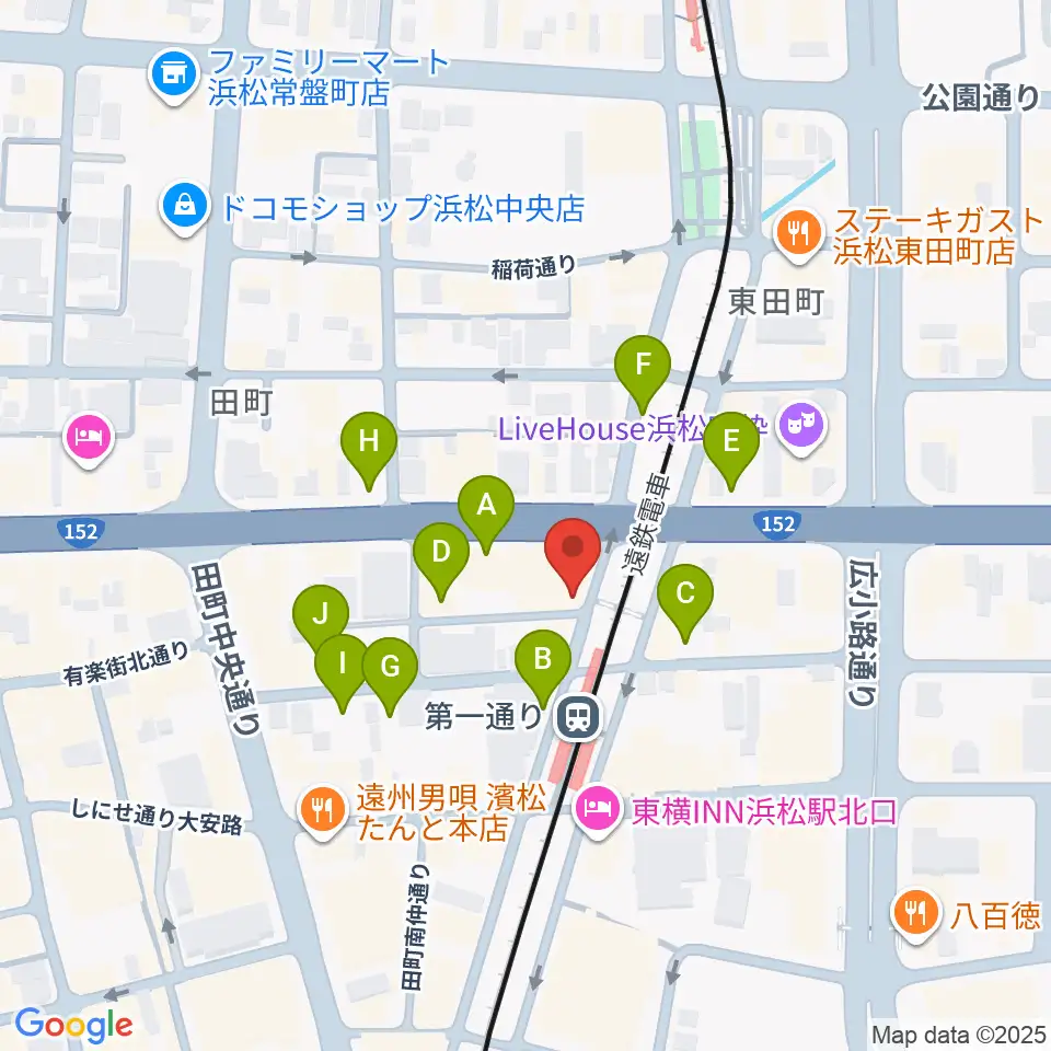 浜松G-SIDE周辺の駐車場・コインパーキング一覧地図