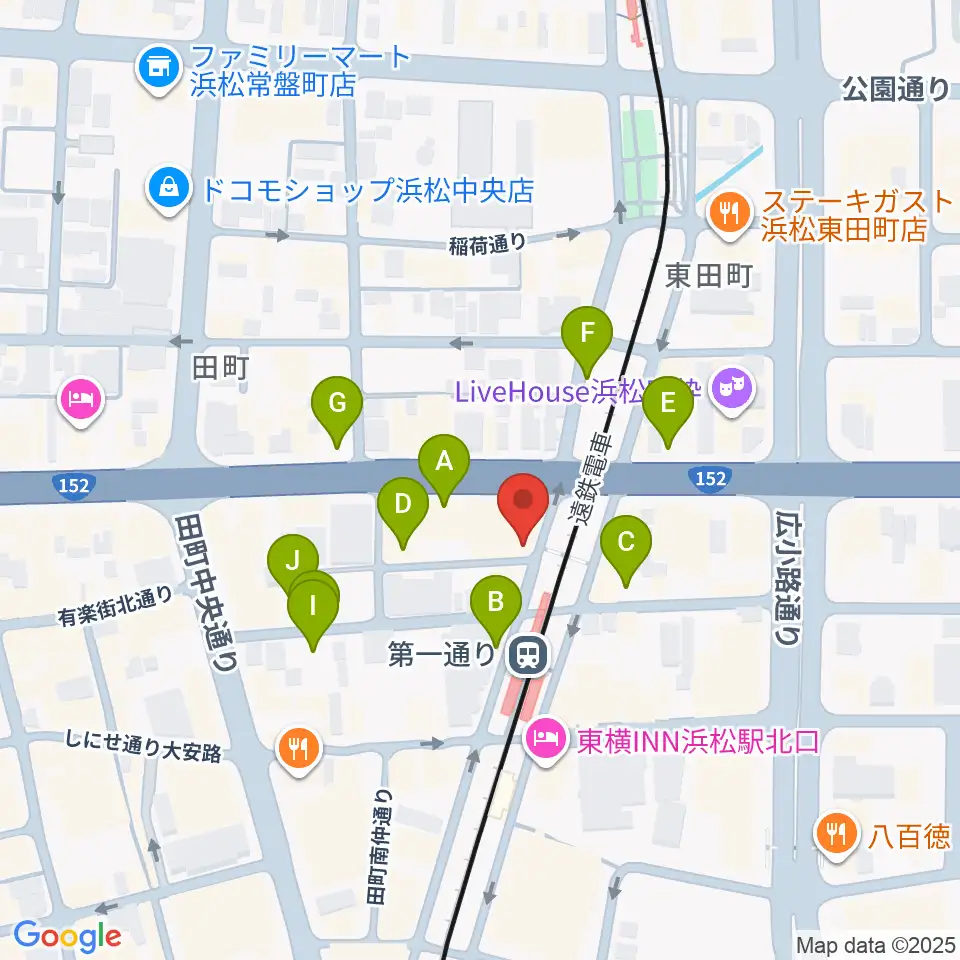 浜松G-SIDE周辺の駐車場・コインパーキング一覧地図