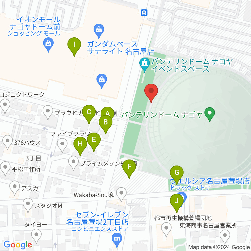 バンテリンドーム ナゴヤ周辺の駐車場・コインパーキング一覧地図
