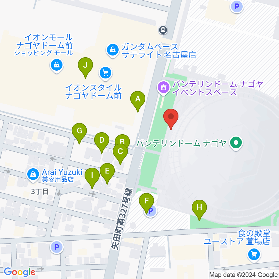 バンテリンドーム ナゴヤ周辺の駐車場・コインパーキング一覧地図