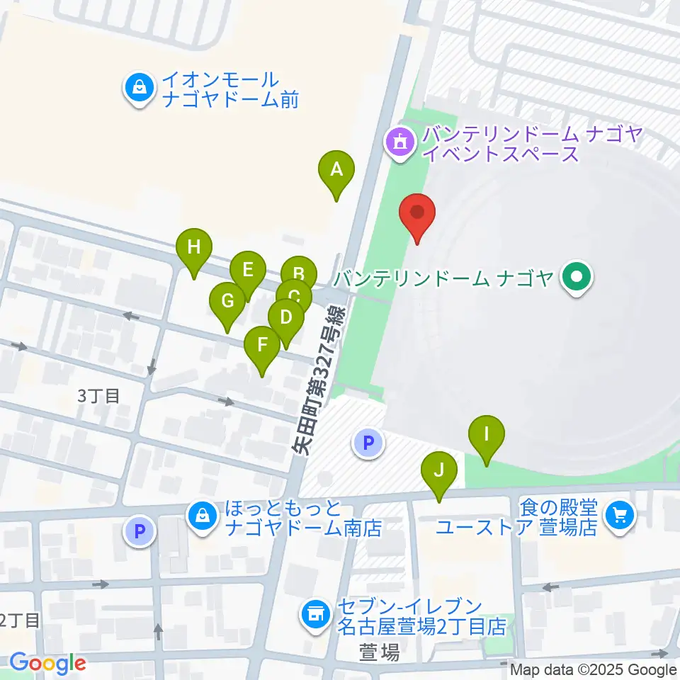 バンテリンドーム ナゴヤ周辺の駐車場・コインパーキング一覧地図