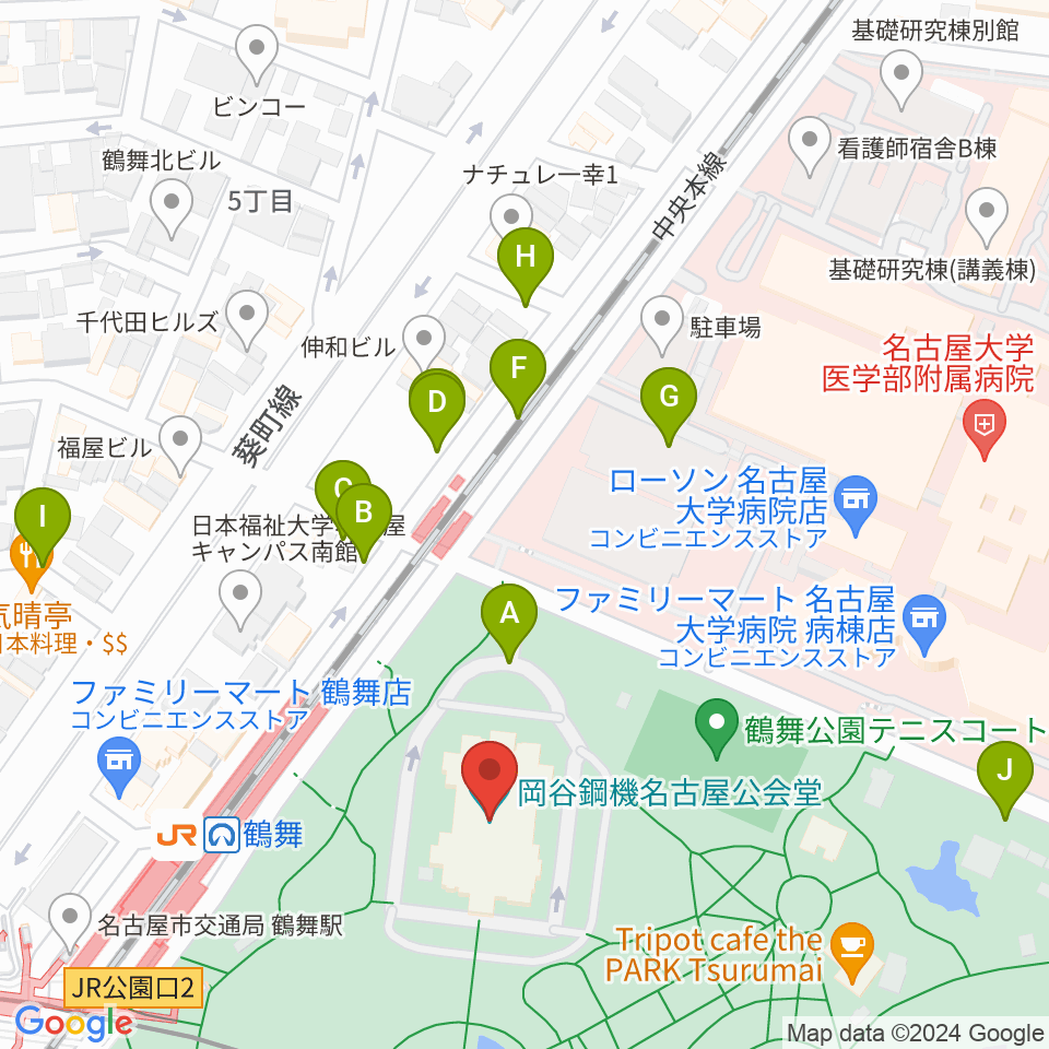 岡谷鋼機名古屋公会堂周辺の駐車場・コインパーキング一覧地図