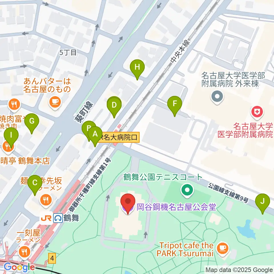 岡谷鋼機名古屋公会堂周辺の駐車場・コインパーキング一覧地図