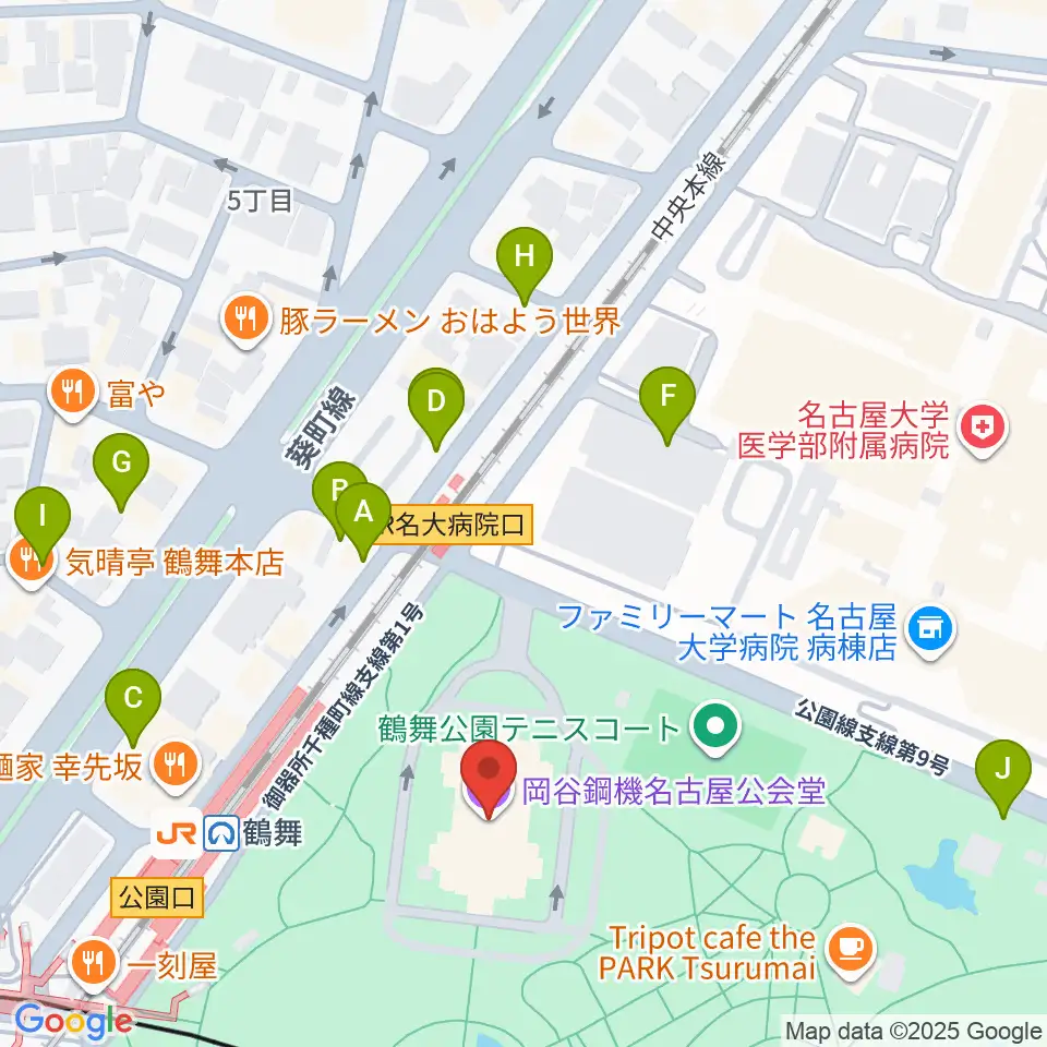 岡谷鋼機名古屋公会堂周辺の駐車場・コインパーキング一覧地図