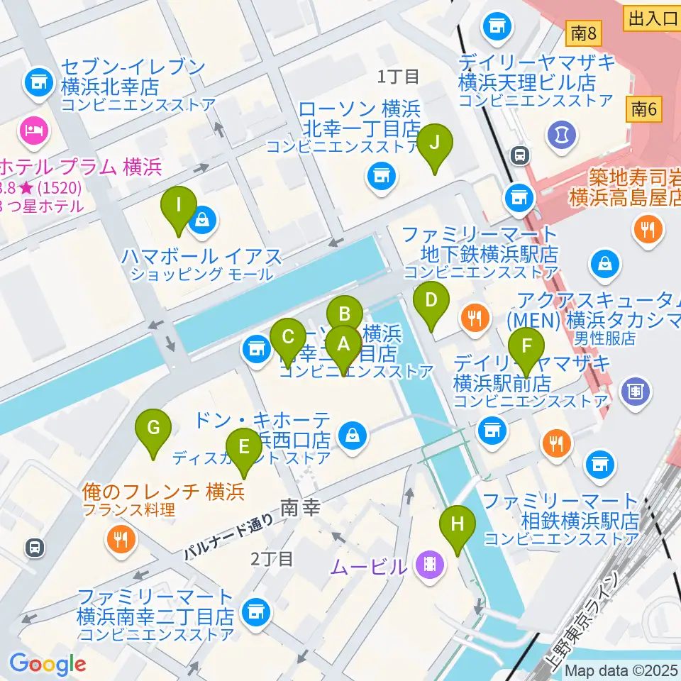 島村楽器 横浜ビブレ店周辺の駐車場・コインパーキング一覧地図