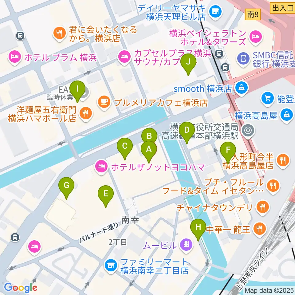 島村楽器 横浜ビブレ店周辺の駐車場・コインパーキング一覧地図