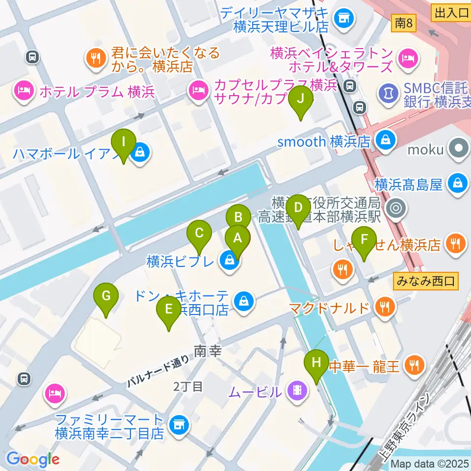 島村楽器 横浜ビブレ店周辺の駐車場・コインパーキング一覧地図