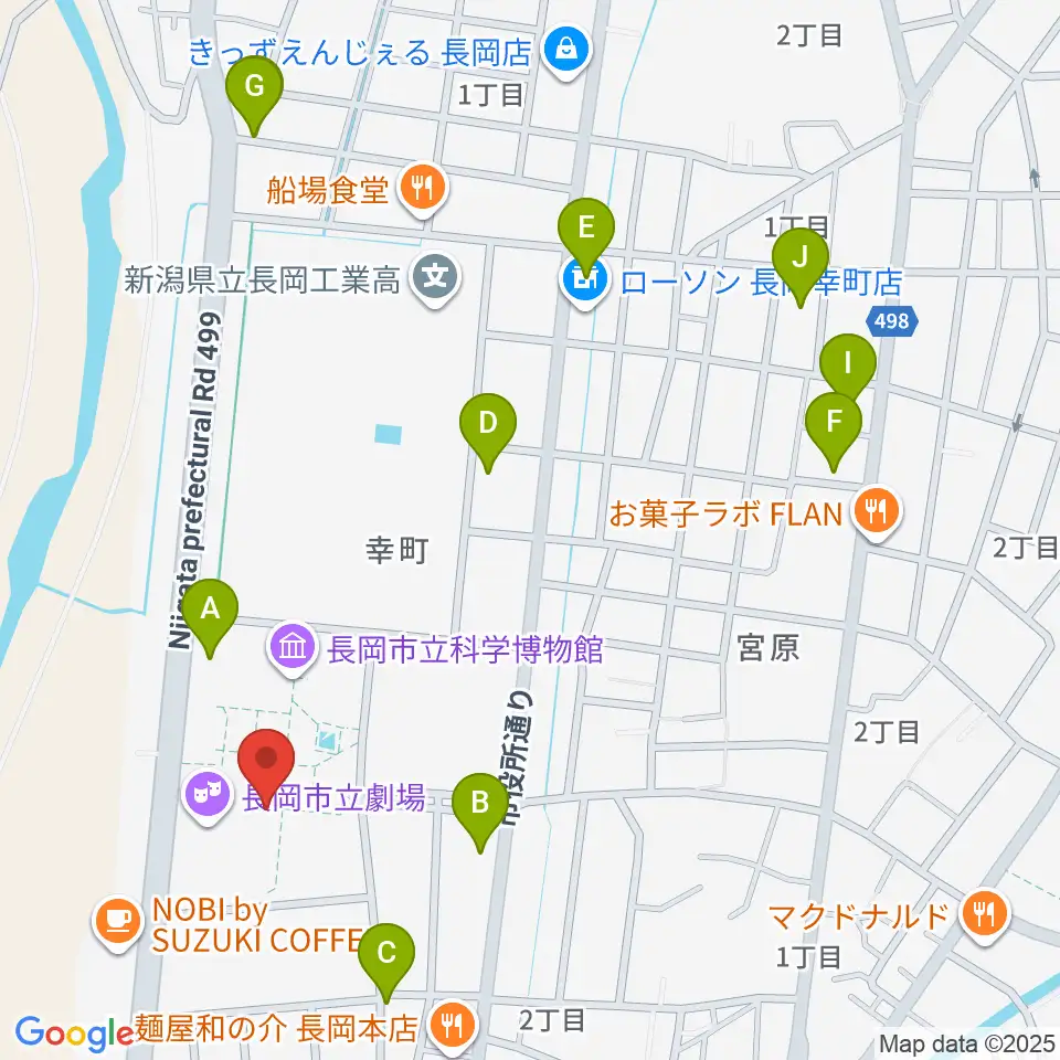 長岡市立劇場周辺の駐車場・コインパーキング一覧地図