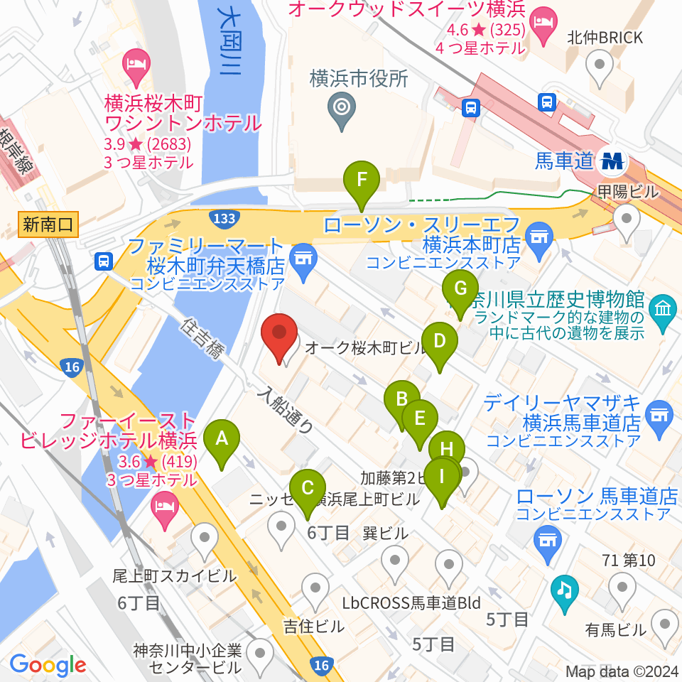 カワイ横浜周辺の駐車場・コインパーキング一覧地図