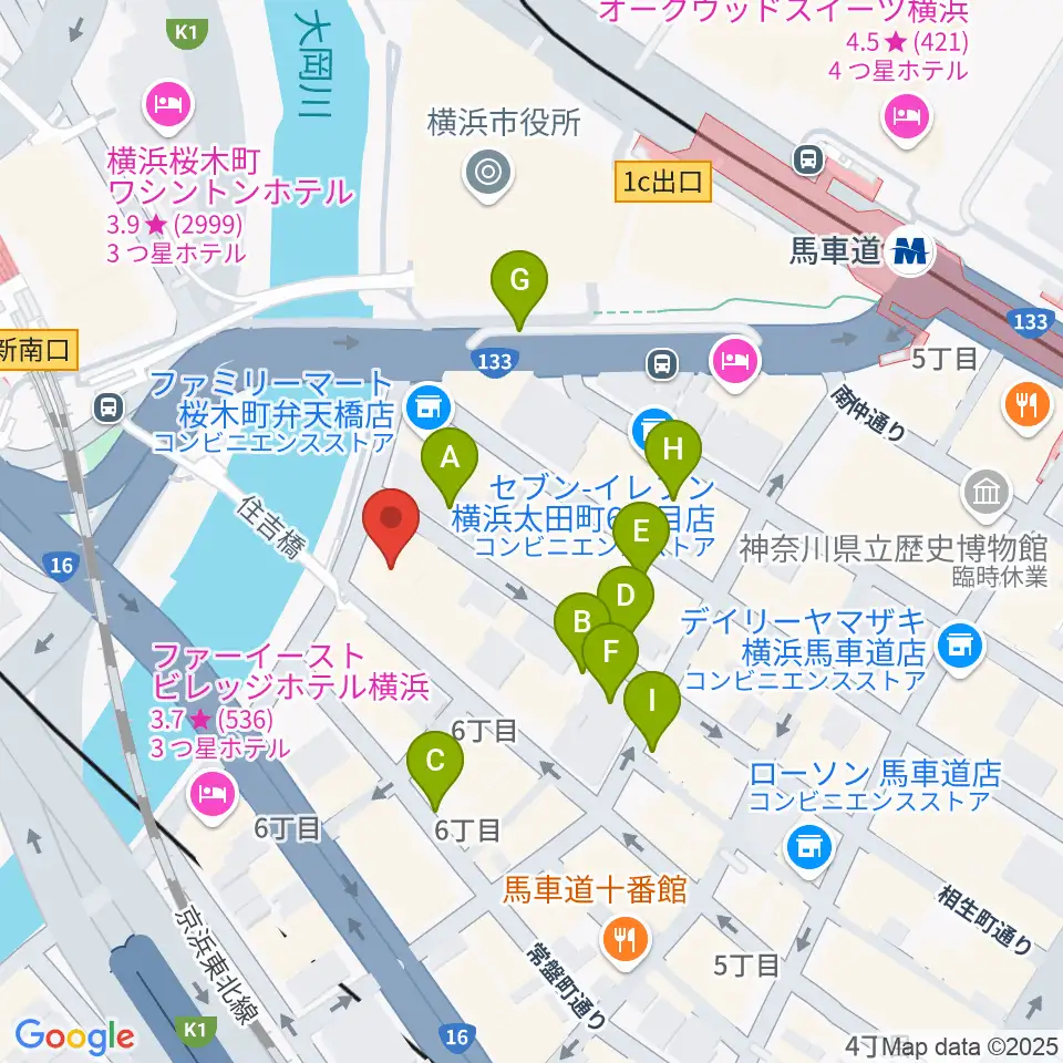 カワイ横浜周辺の駐車場・コインパーキング一覧地図