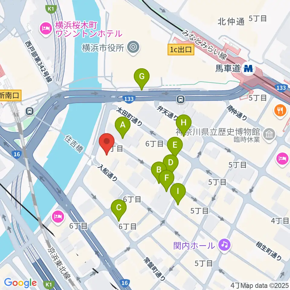 カワイ横浜周辺の駐車場・コインパーキング一覧地図